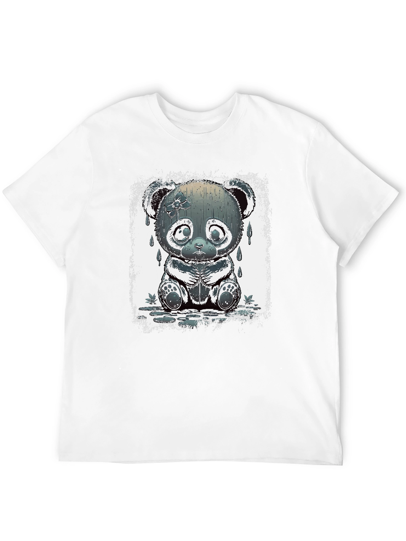 Sad Panda Graphic Tee - Black Cotton Blend