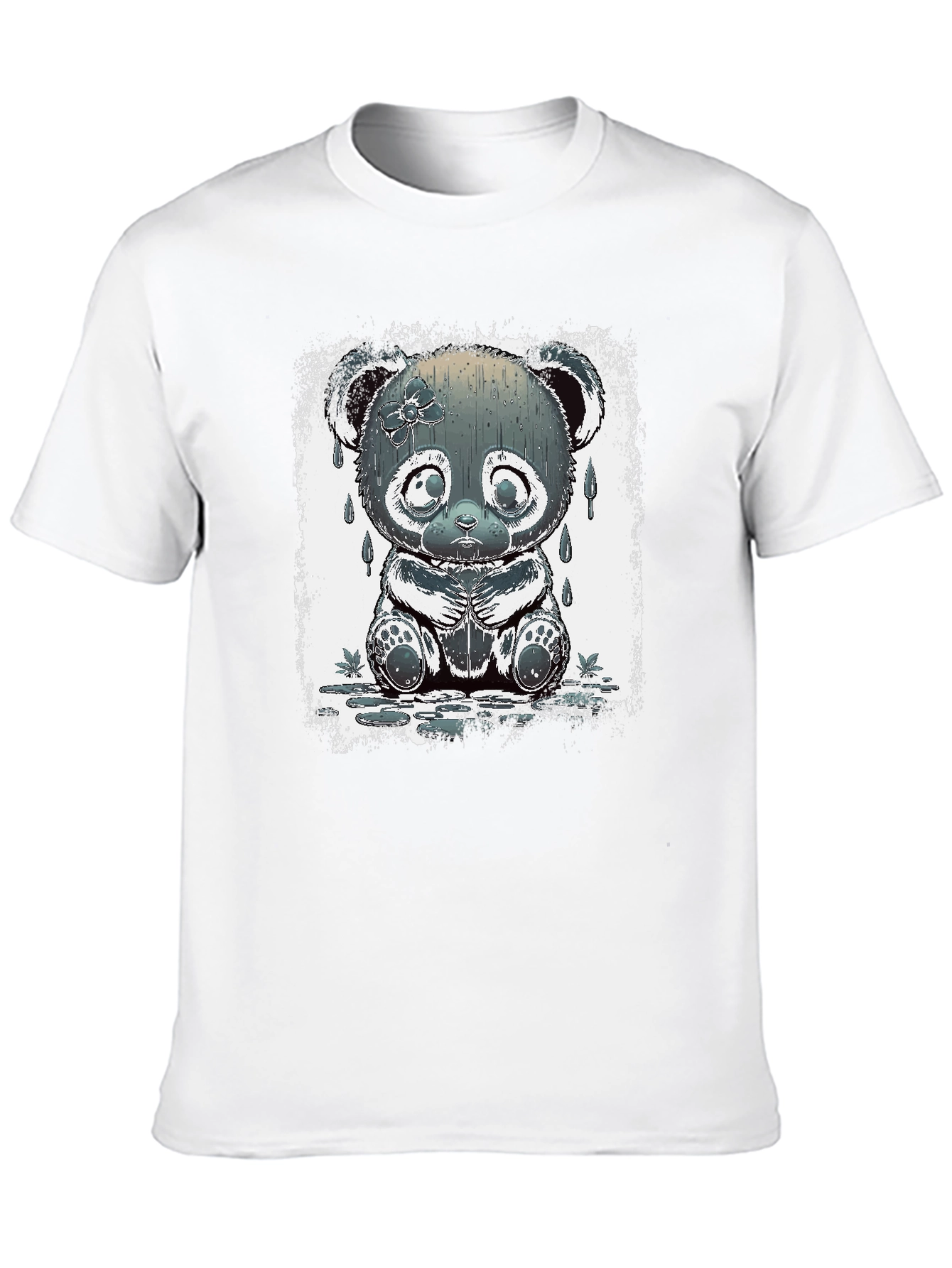 Sad Panda Graphic Tee - Black Cotton Blend
