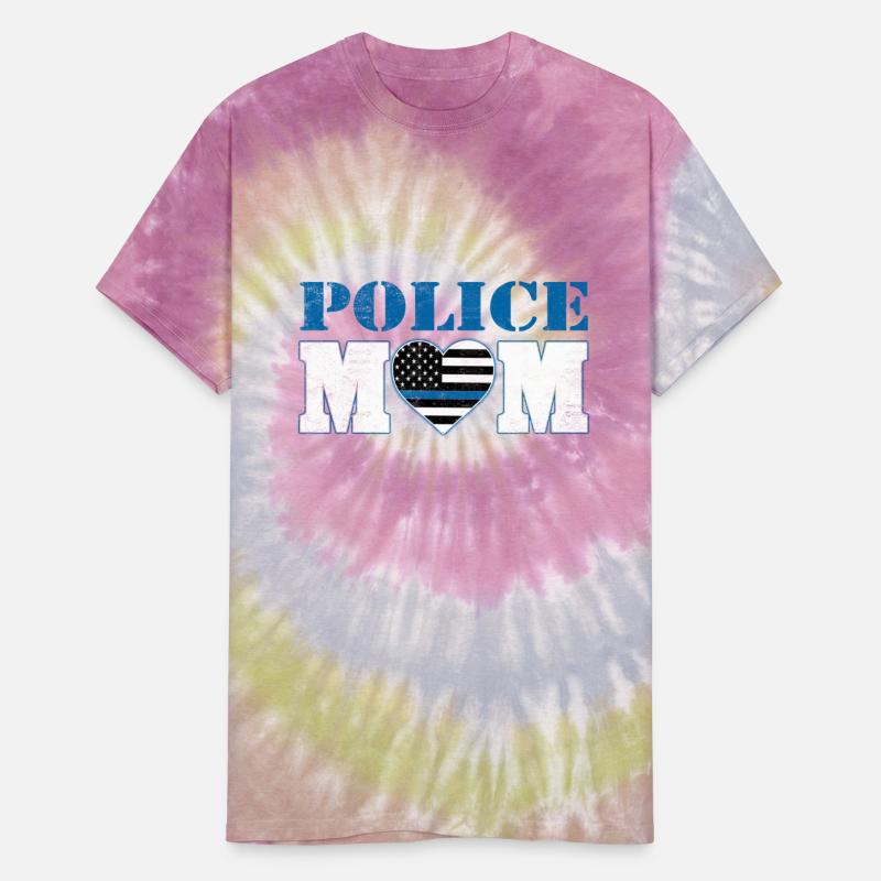 Police Mom American Flag Heart