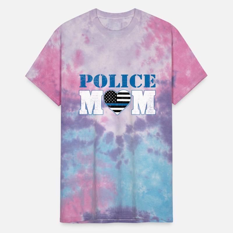 Police Mom American Flag Heart