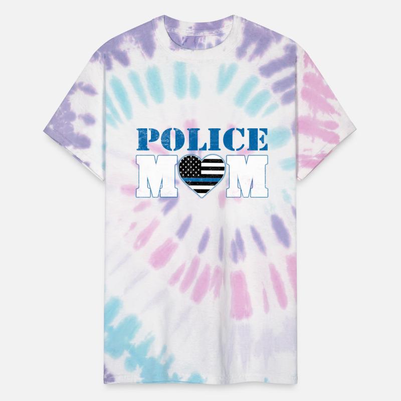 Police Mom American Flag Heart