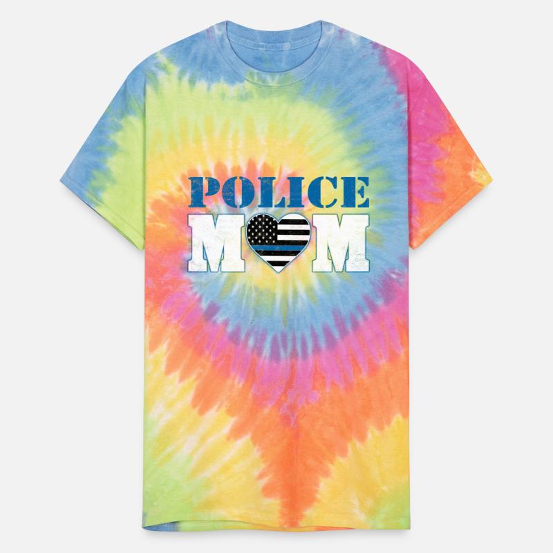 Police Mom American Flag Heart