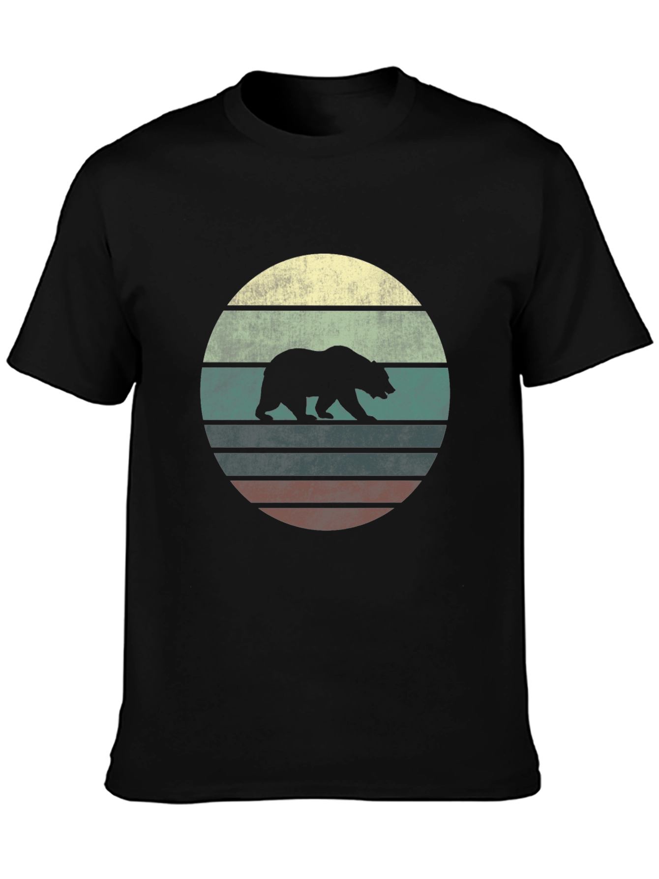Retro Bear Graphic Tee - Black