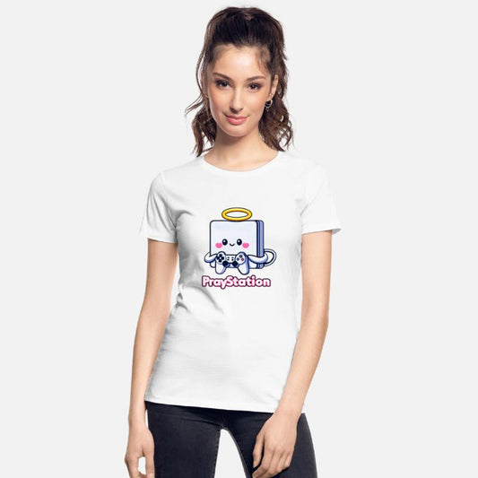 Pray Station - Cute Cartoon Playful Faith T-Shirt
