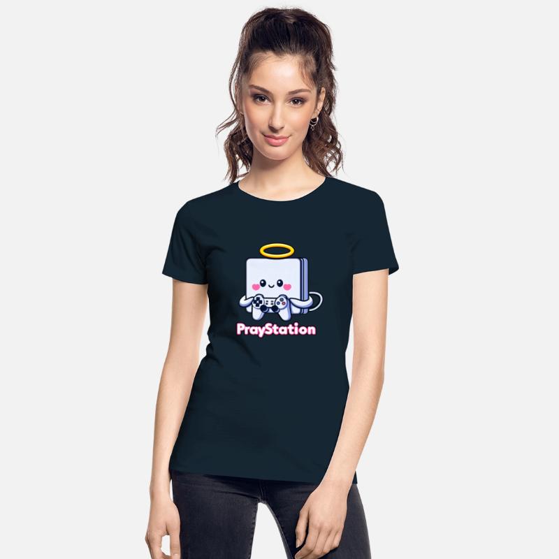 Pray Station - Cute Cartoon Playful Faith T-Shirt