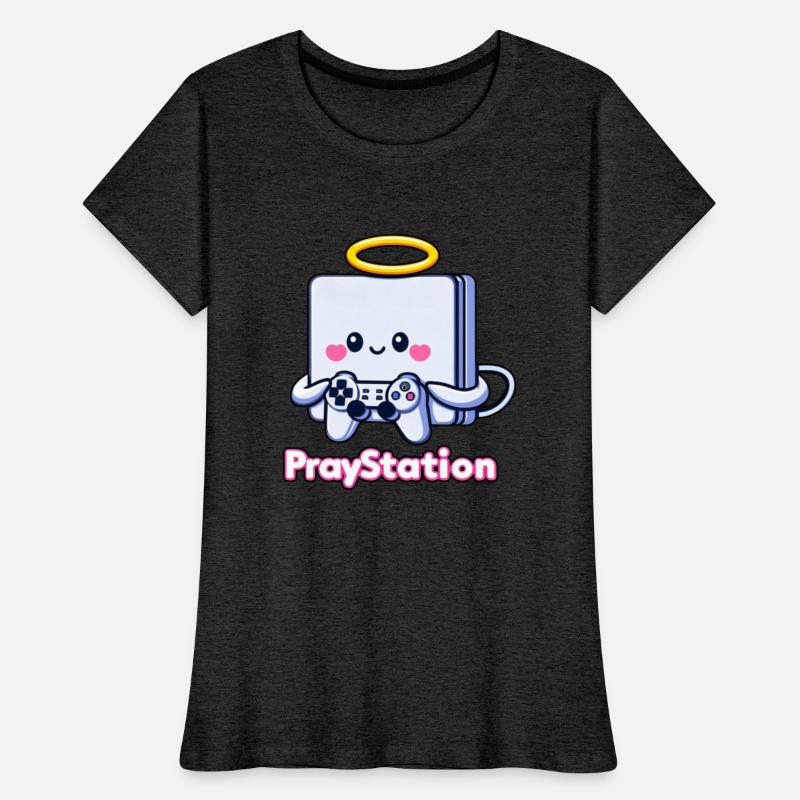 Pray Station - Cute Cartoon Playful Faith T-Shirt