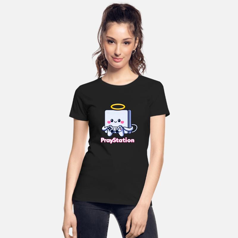 Pray Station - Cute Cartoon Playful Faith T-Shirt