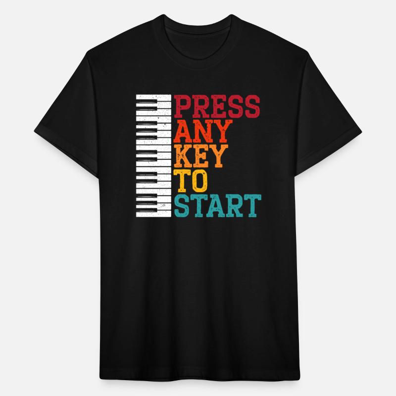 Press Any Key To Start Piano Player Musician Music