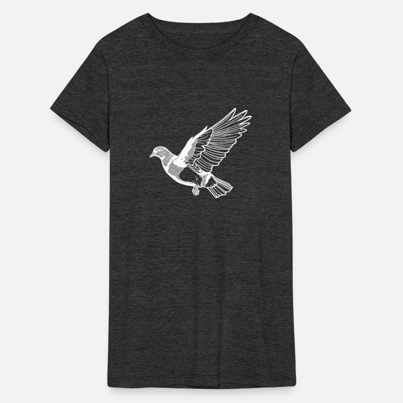 Pretty Flying Pigeon On Wide Wings