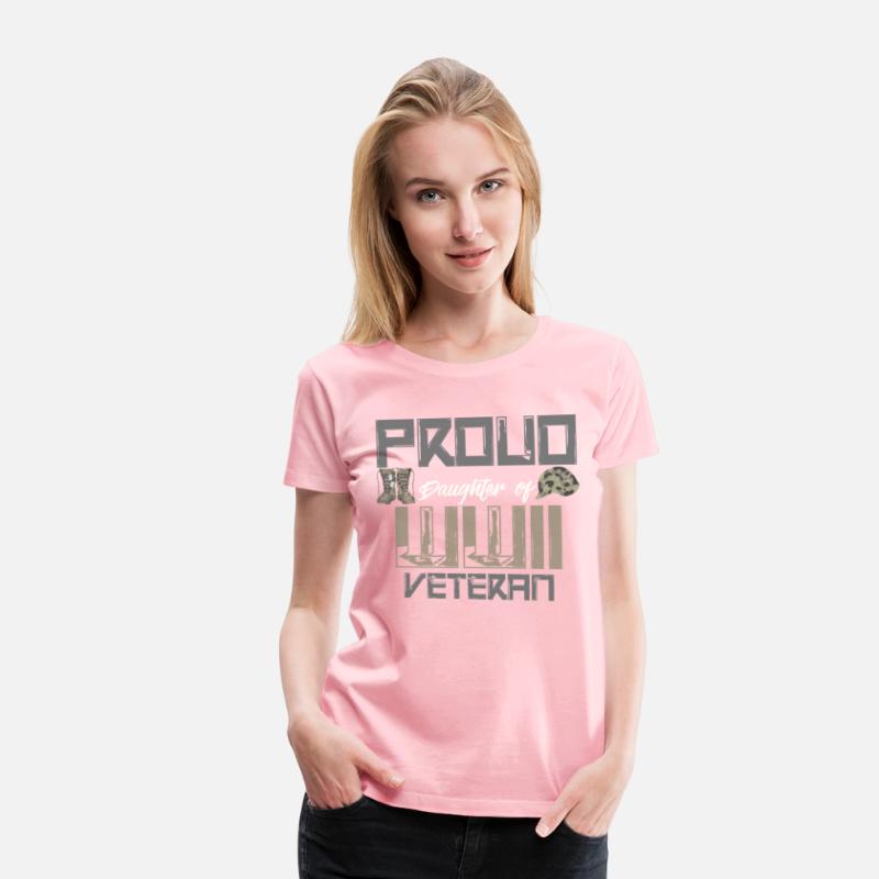 Proud Daughter Of WWII Veteran American Flag Army