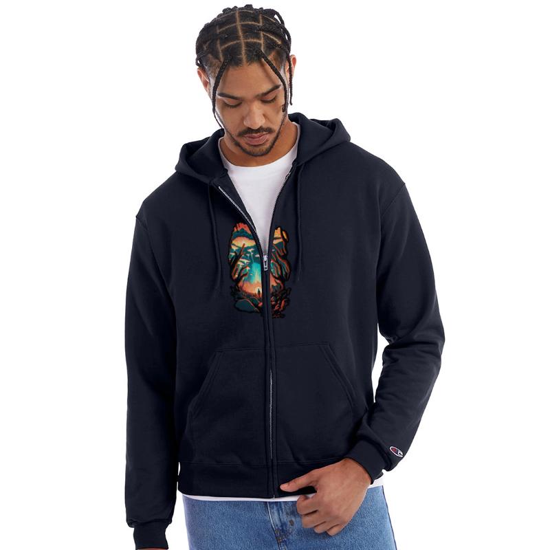 Psychedelic Forest Surreal Wanderer Mushrooms