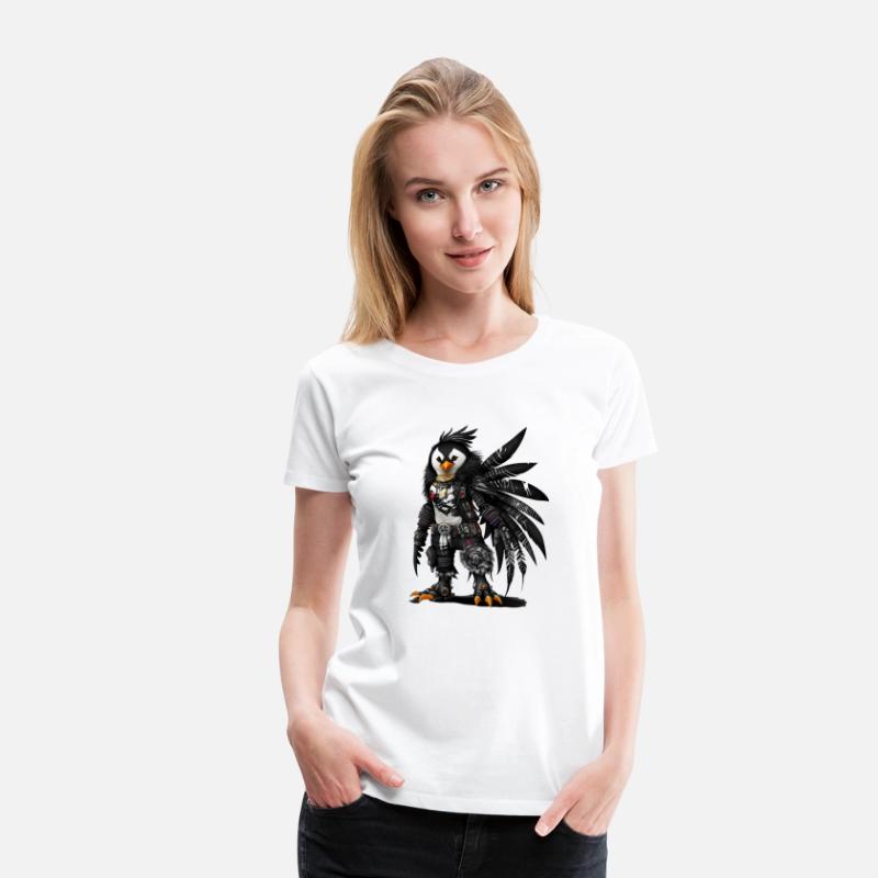 Punkrock Penguin with large feathers