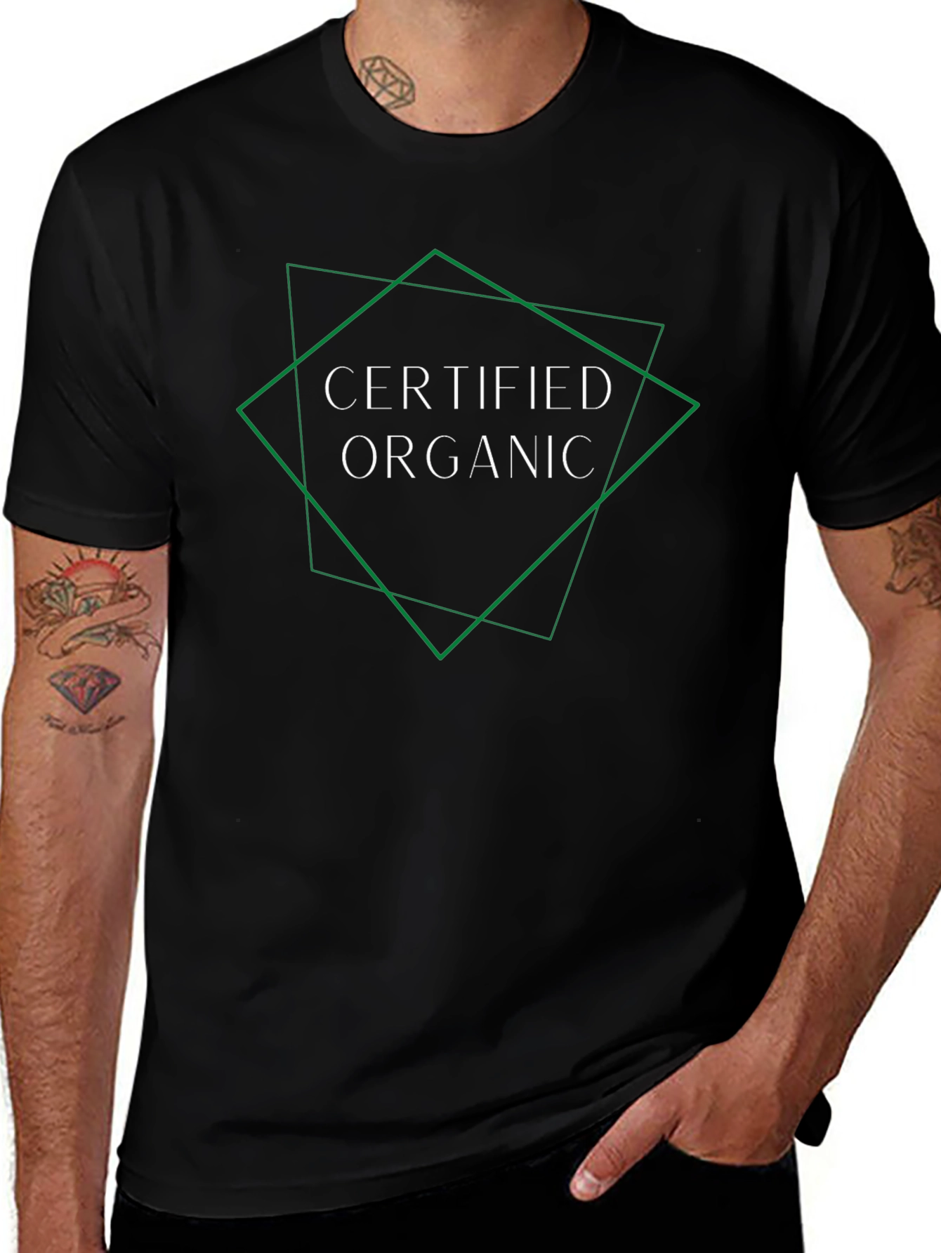 Certified Organic Graphic T-Shirt - Black