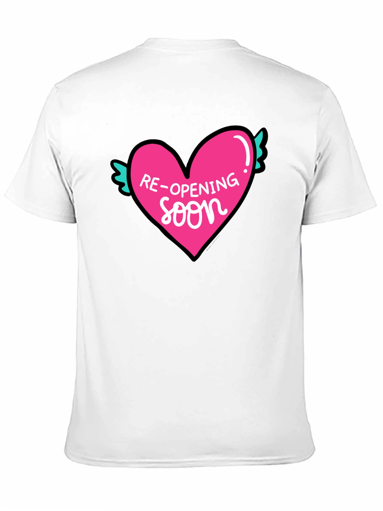 Re-Opening Soon Heart Graphic Tee - Black