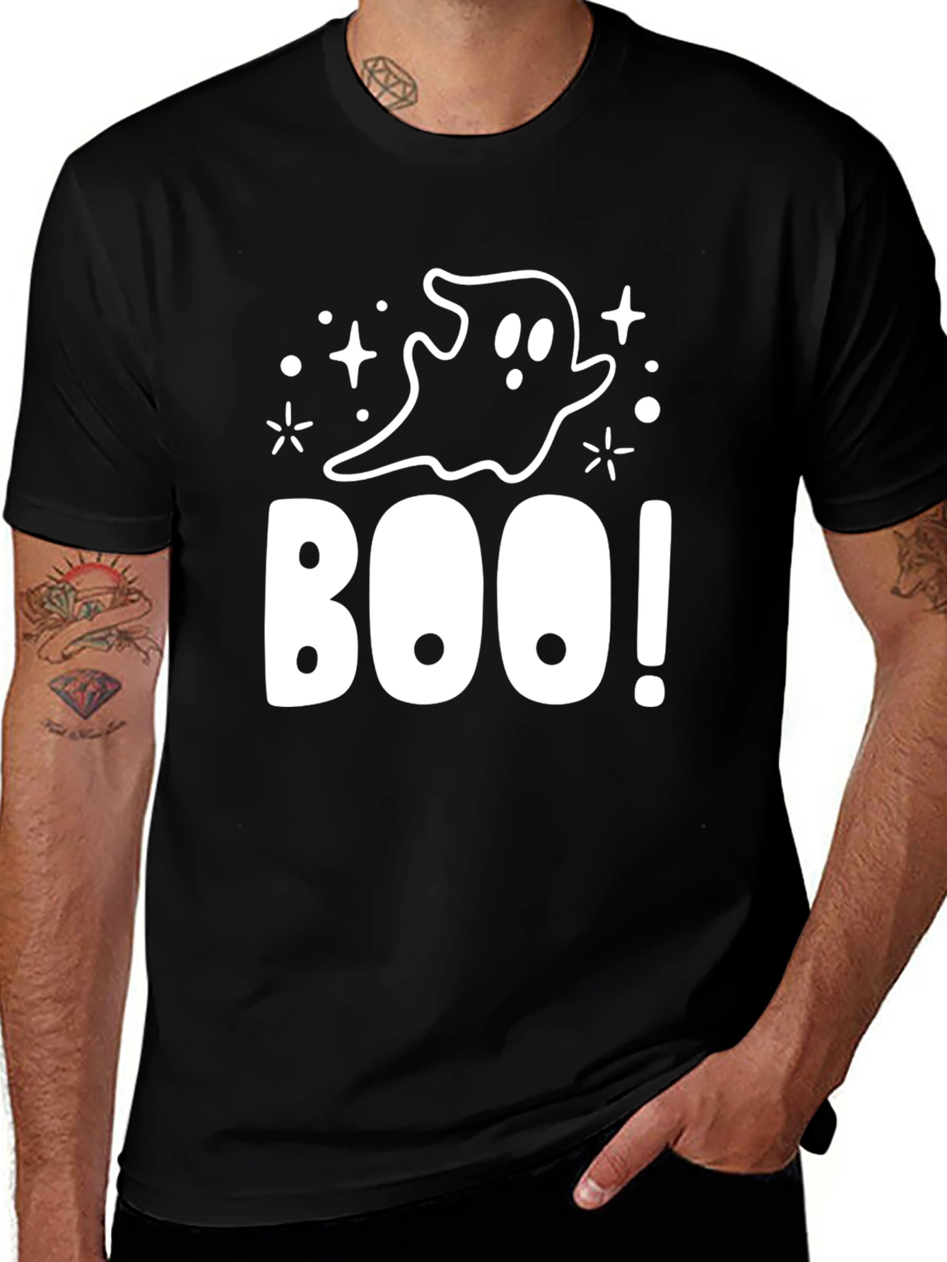 Boo! Ghost Graphic Tee - Halloween Shirt