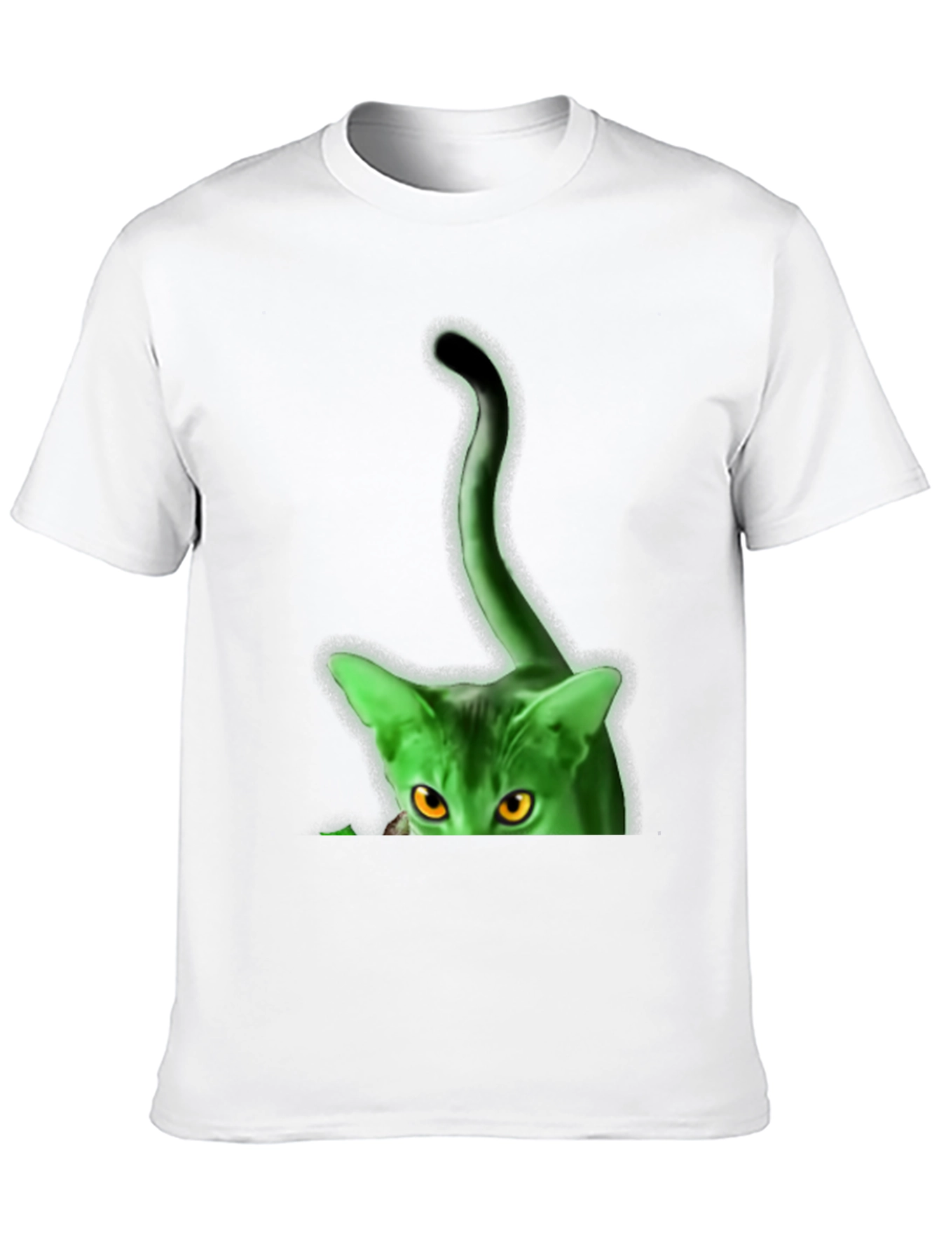 Green Glowing Cat T-Shirt