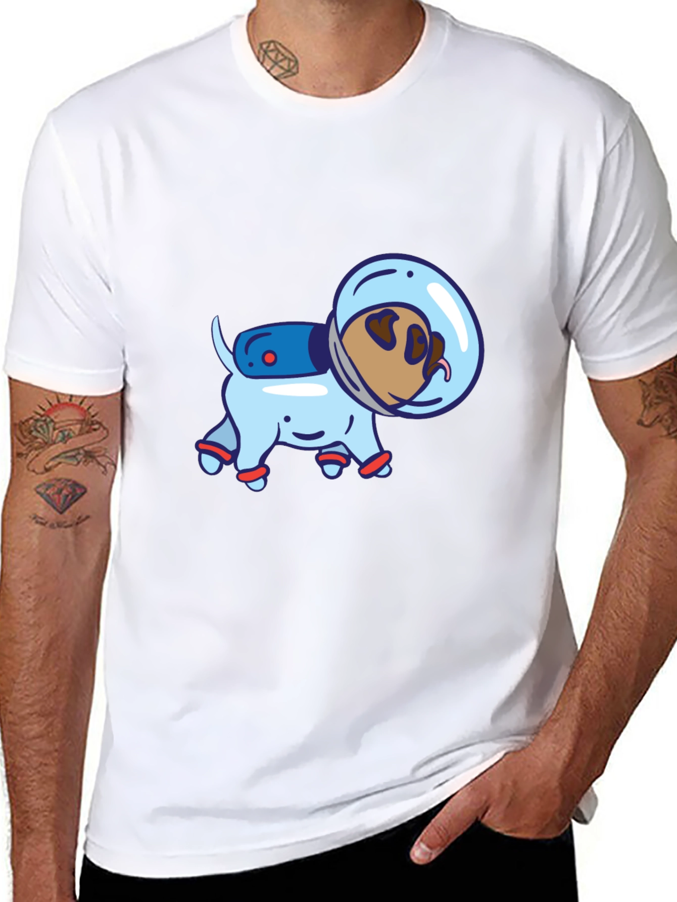 Dog Astronaut Graphic T-Shirt