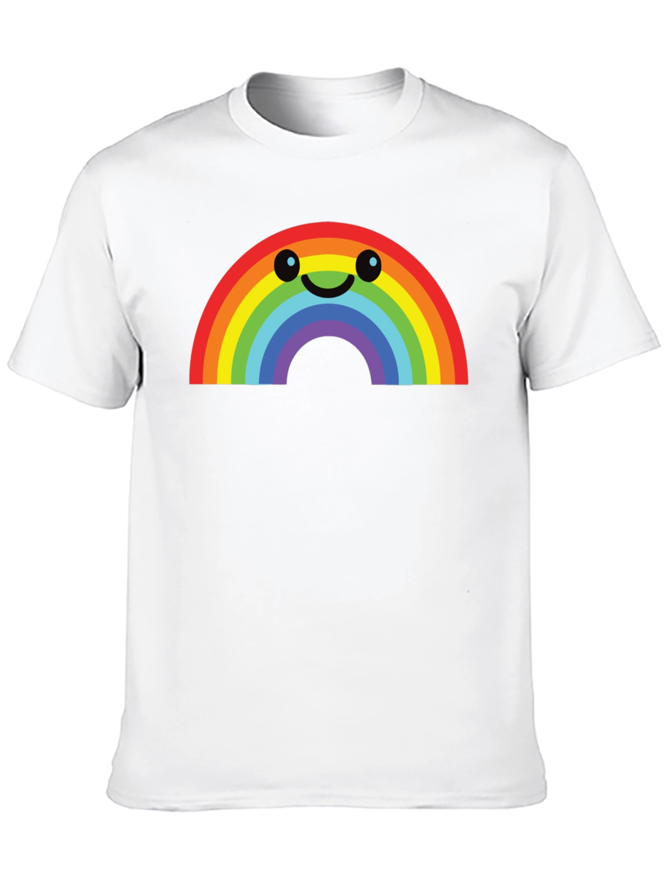 Rainbow Smiley Face Graphic Tee - Black