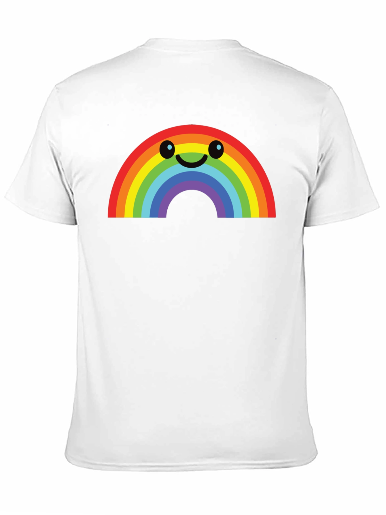 Rainbow Smiley Face Graphic Tee - Black