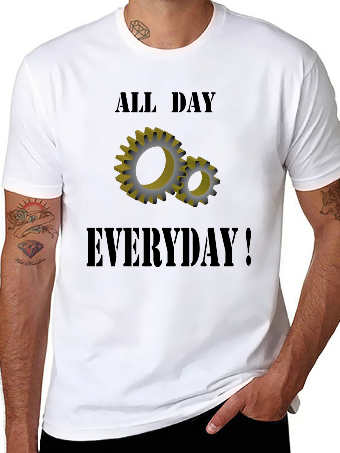 All Day Everyday Gears Graphic T-Shirt