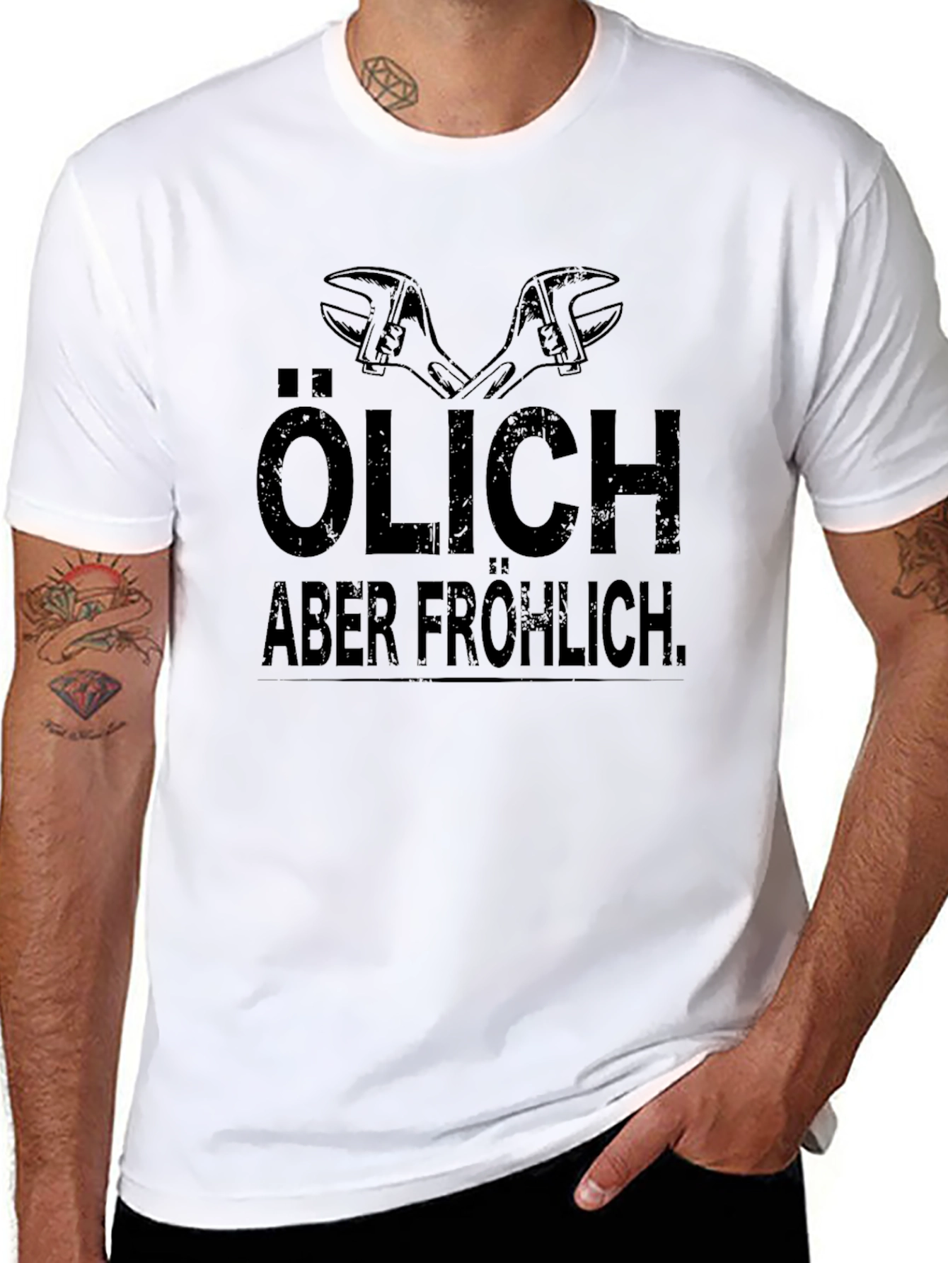 Ölich Aber Fröhlich Mechanic Wrench Graphic T-Shirt