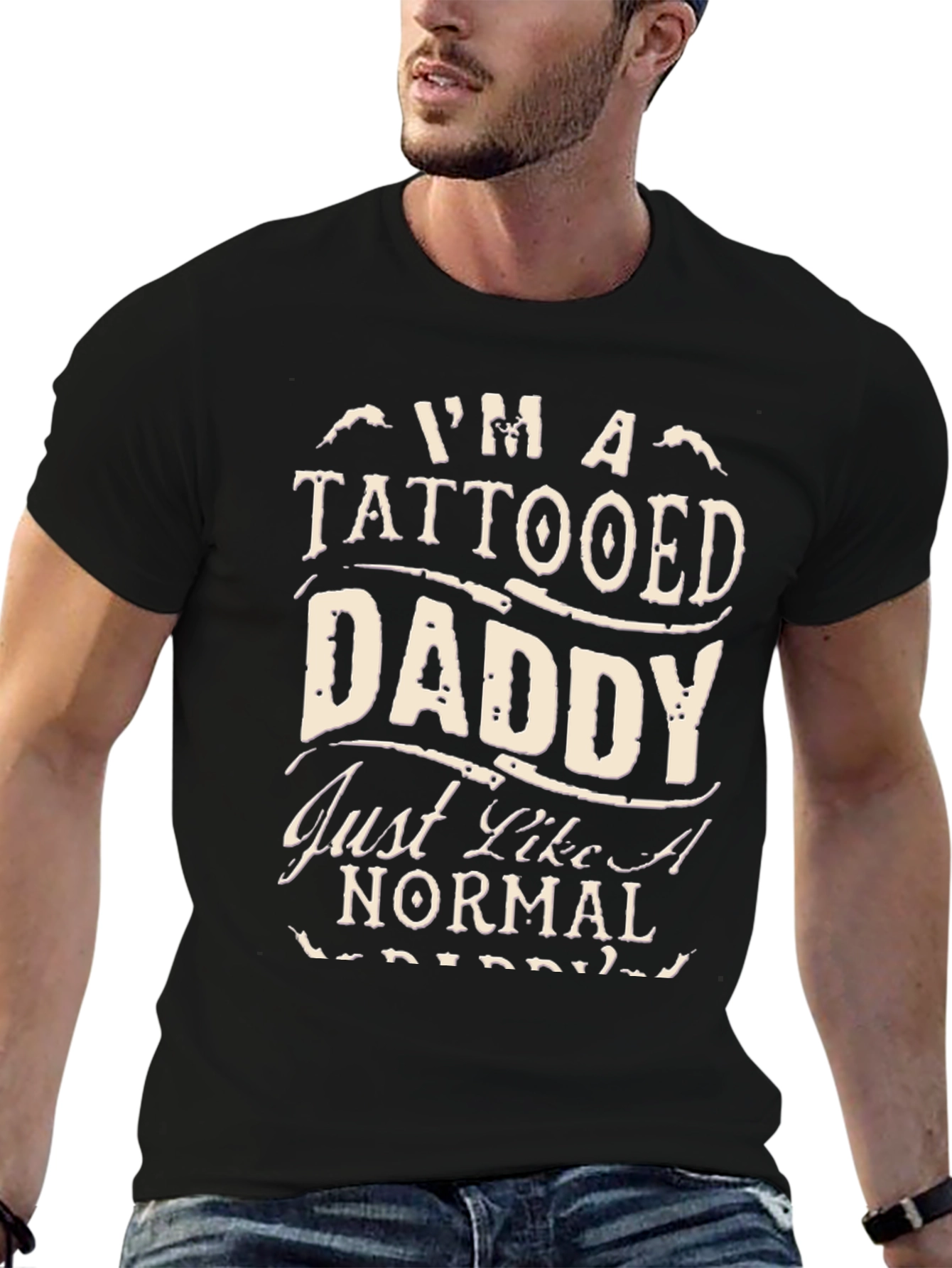 Tattooed Daddy Graphic T-Shirt - Black Cotton Tee