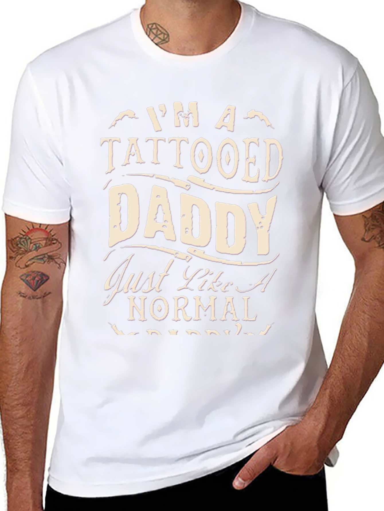 Tattooed Daddy Graphic T-Shirt - Black Cotton Tee