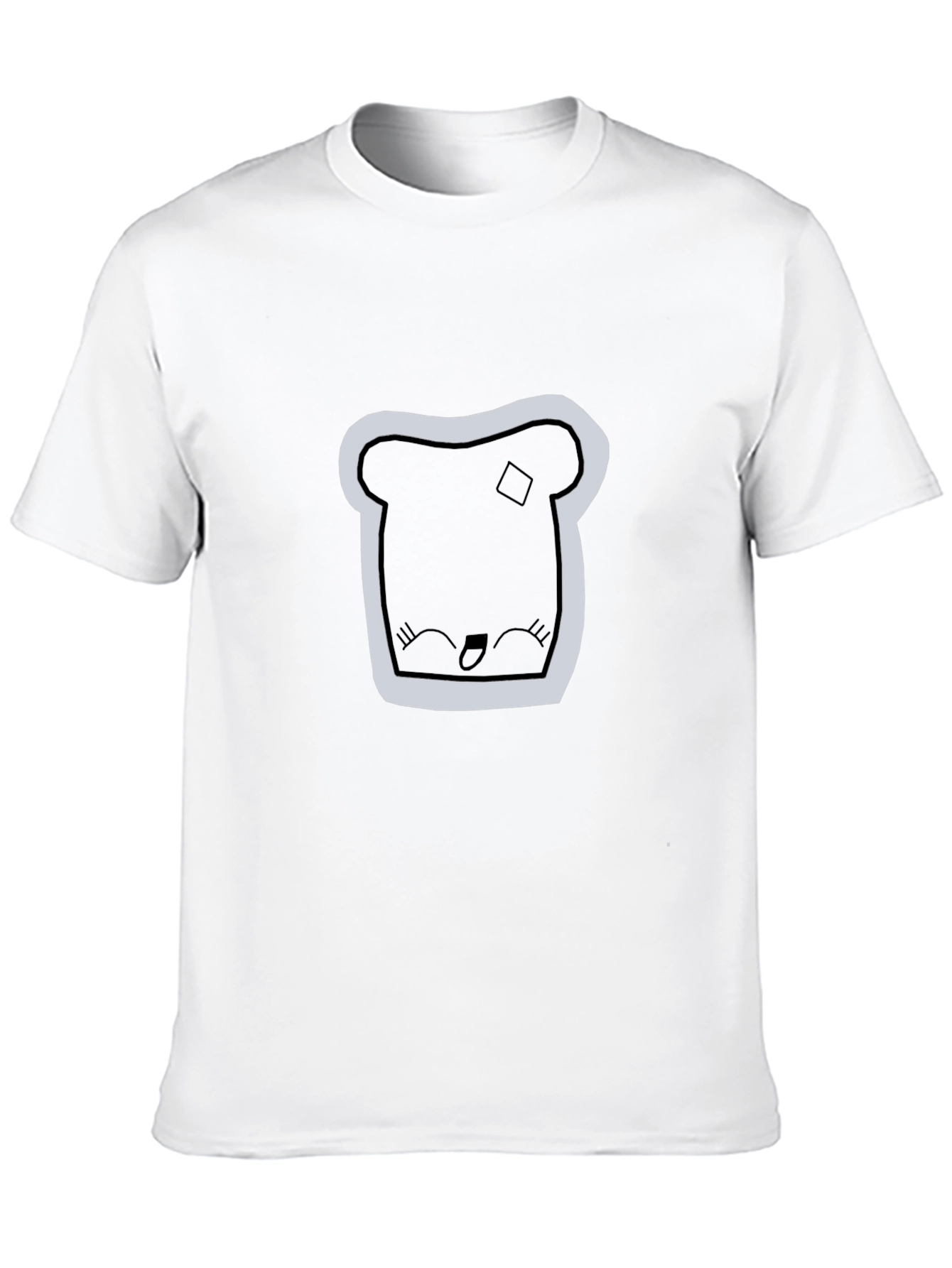 Cute Toast Graphic Print Black T-Shirt
