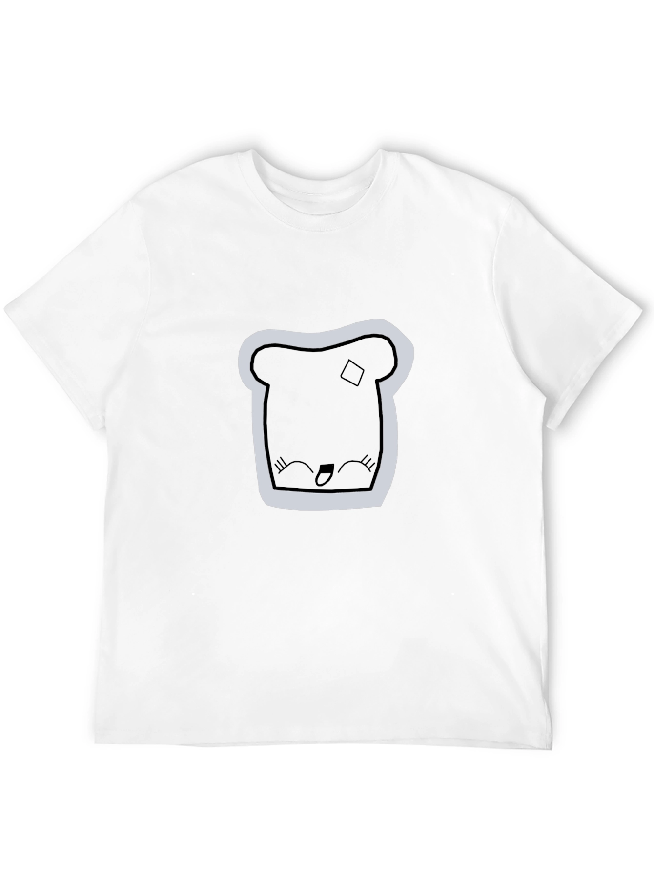 Cute Toast Graphic Print Black T-Shirt