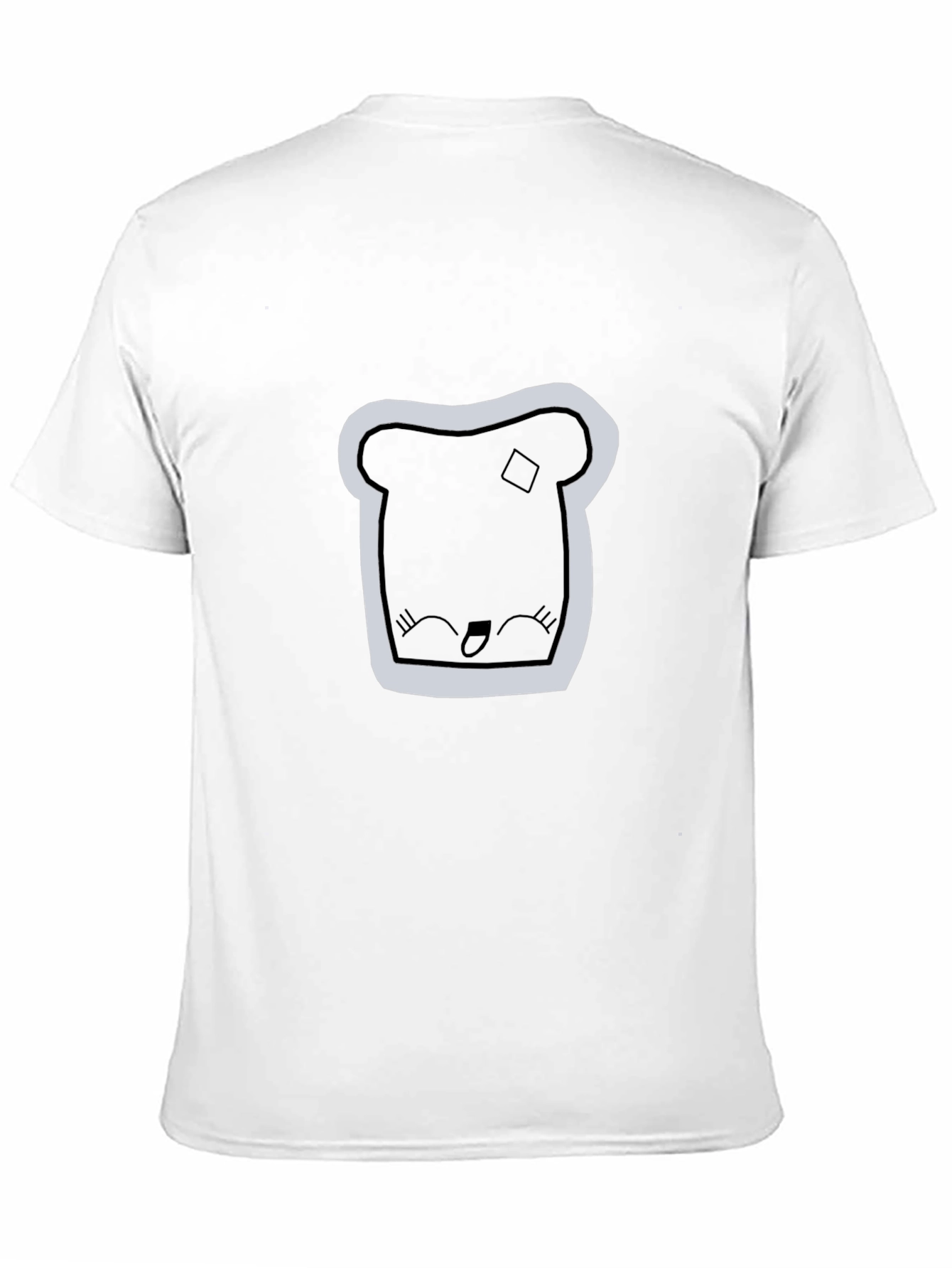 Cute Toast Graphic Print Black T-Shirt