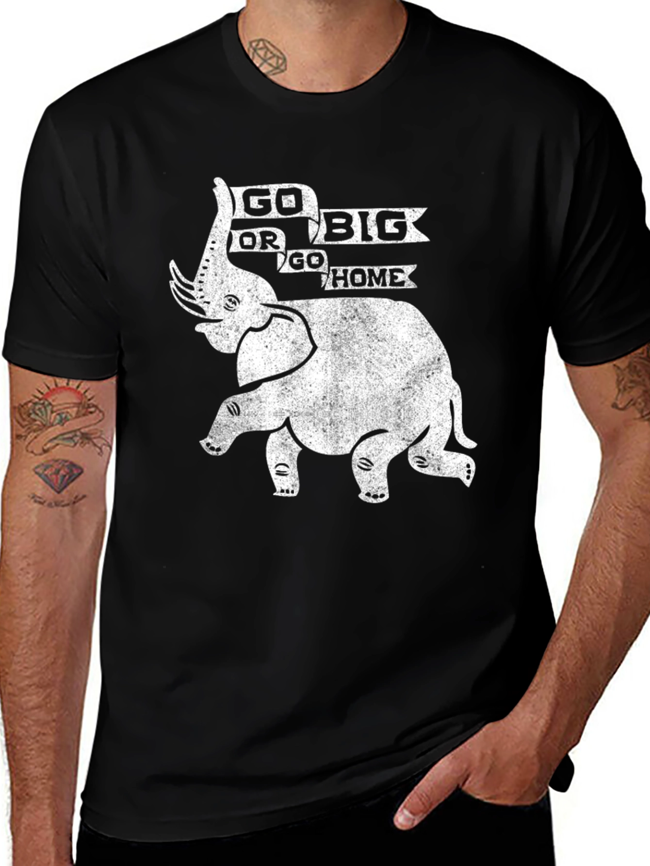 Go Big or Go Home Elephant Graphic Tee