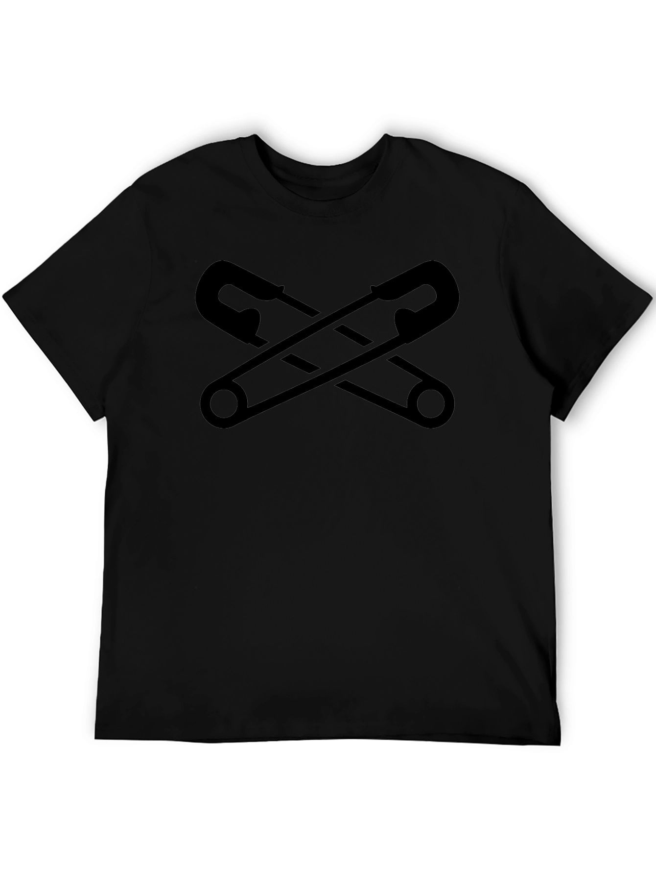 Safety Pins Graphic Black T-Shirt