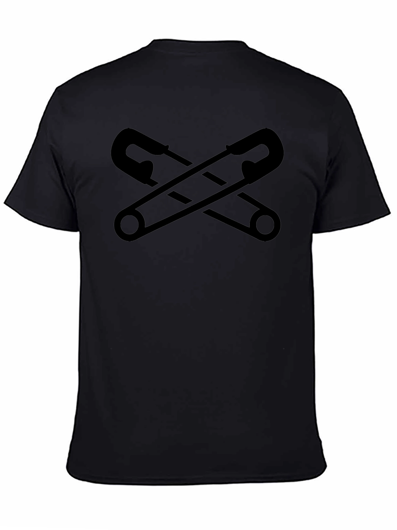 Safety Pins Graphic Black T-Shirt