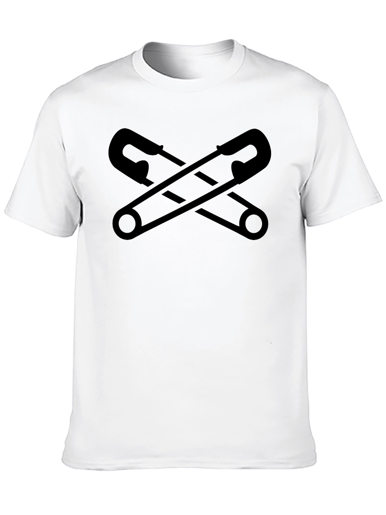 Safety Pins Graphic Black T-Shirt