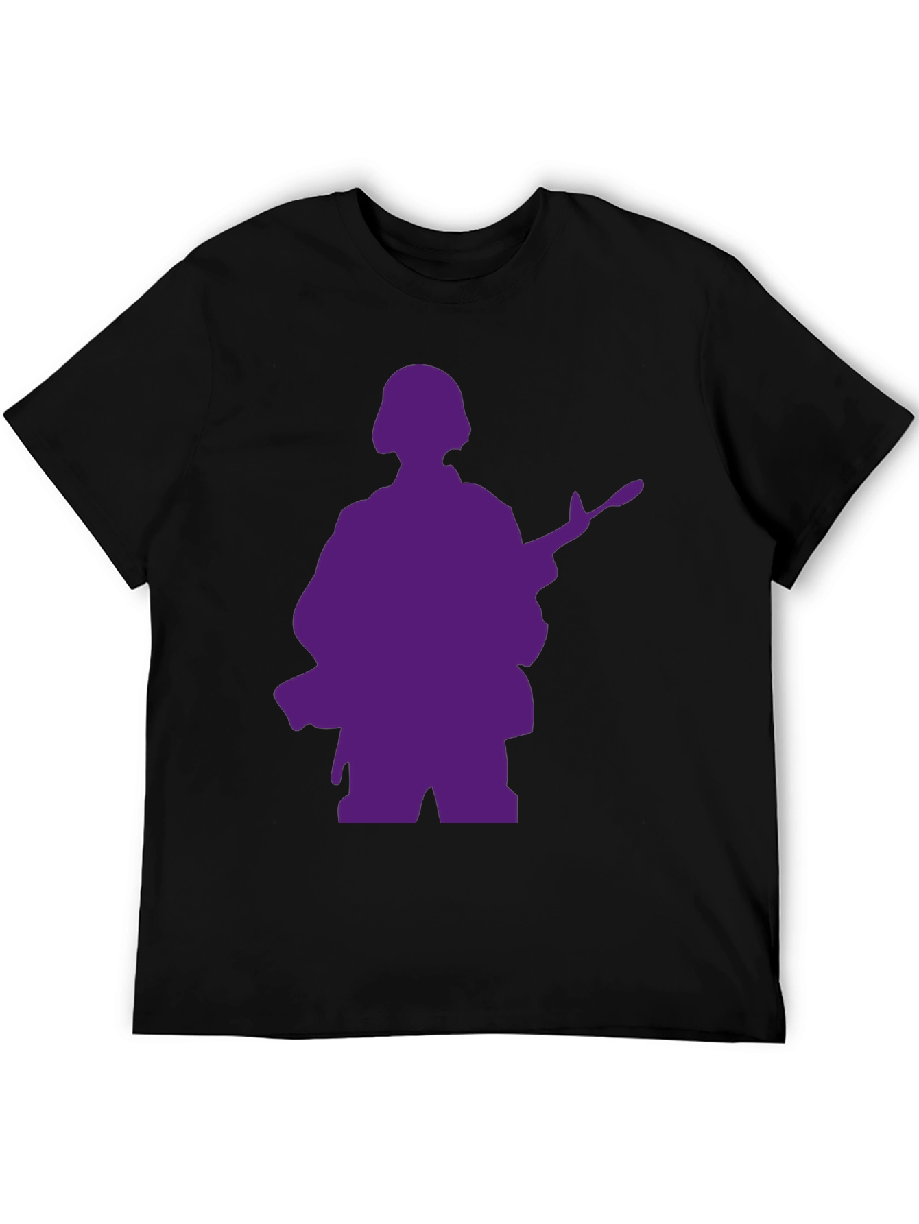 Purple Soldier Graphic Black T-Shirt