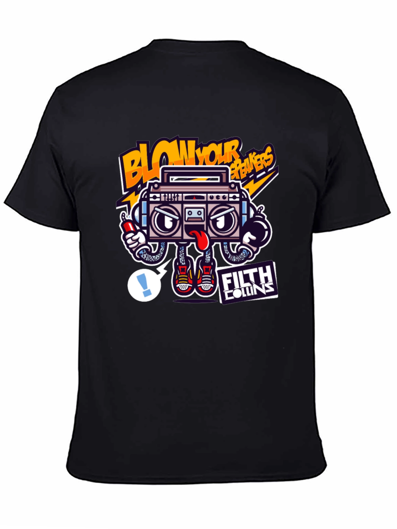 Boombox Graphic Black T-Shirt