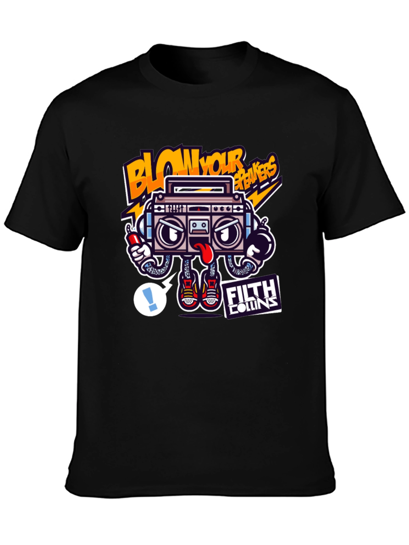 Boombox Graphic Black T-Shirt