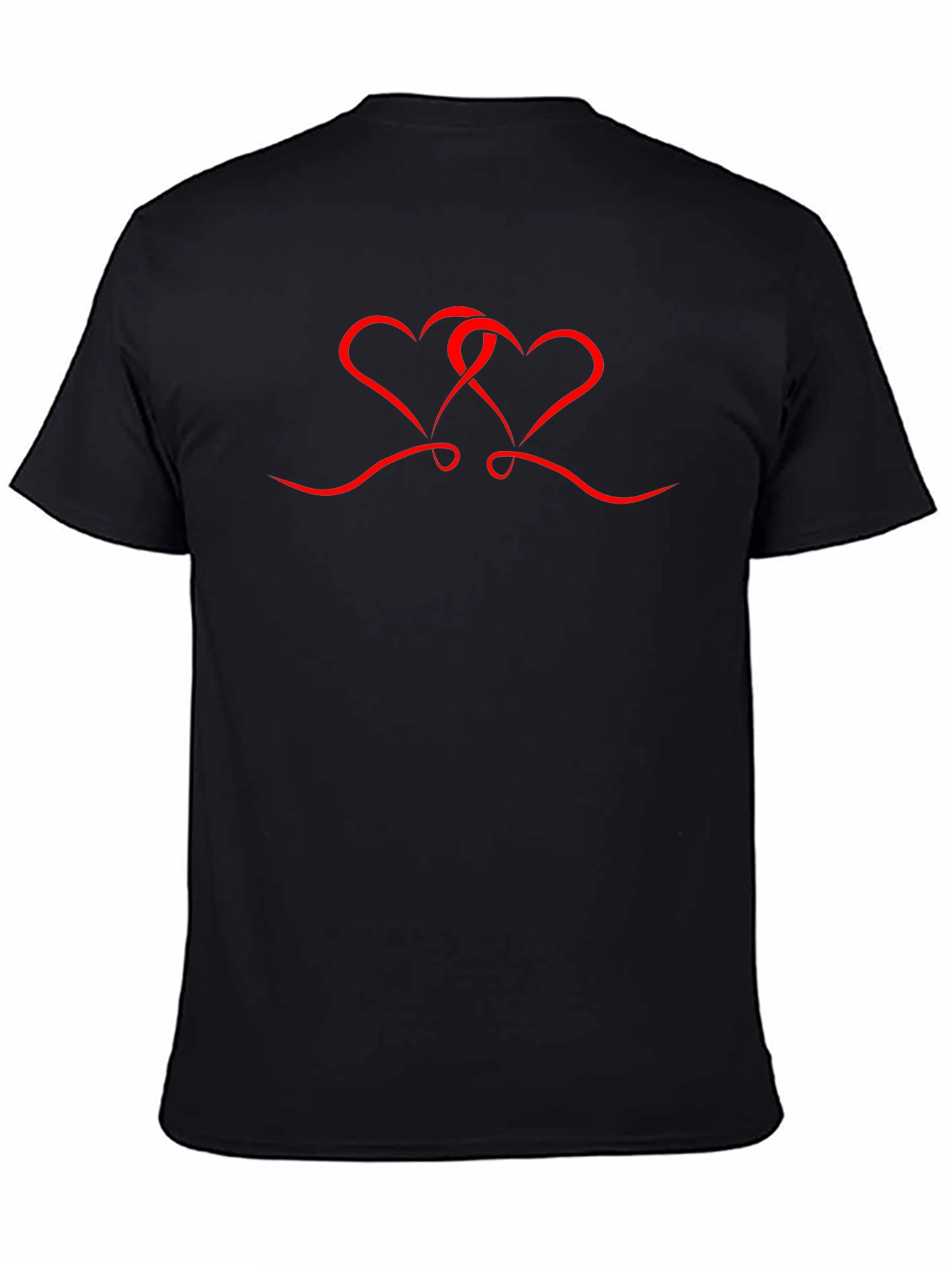 Black T-shirt with Red Heart Design