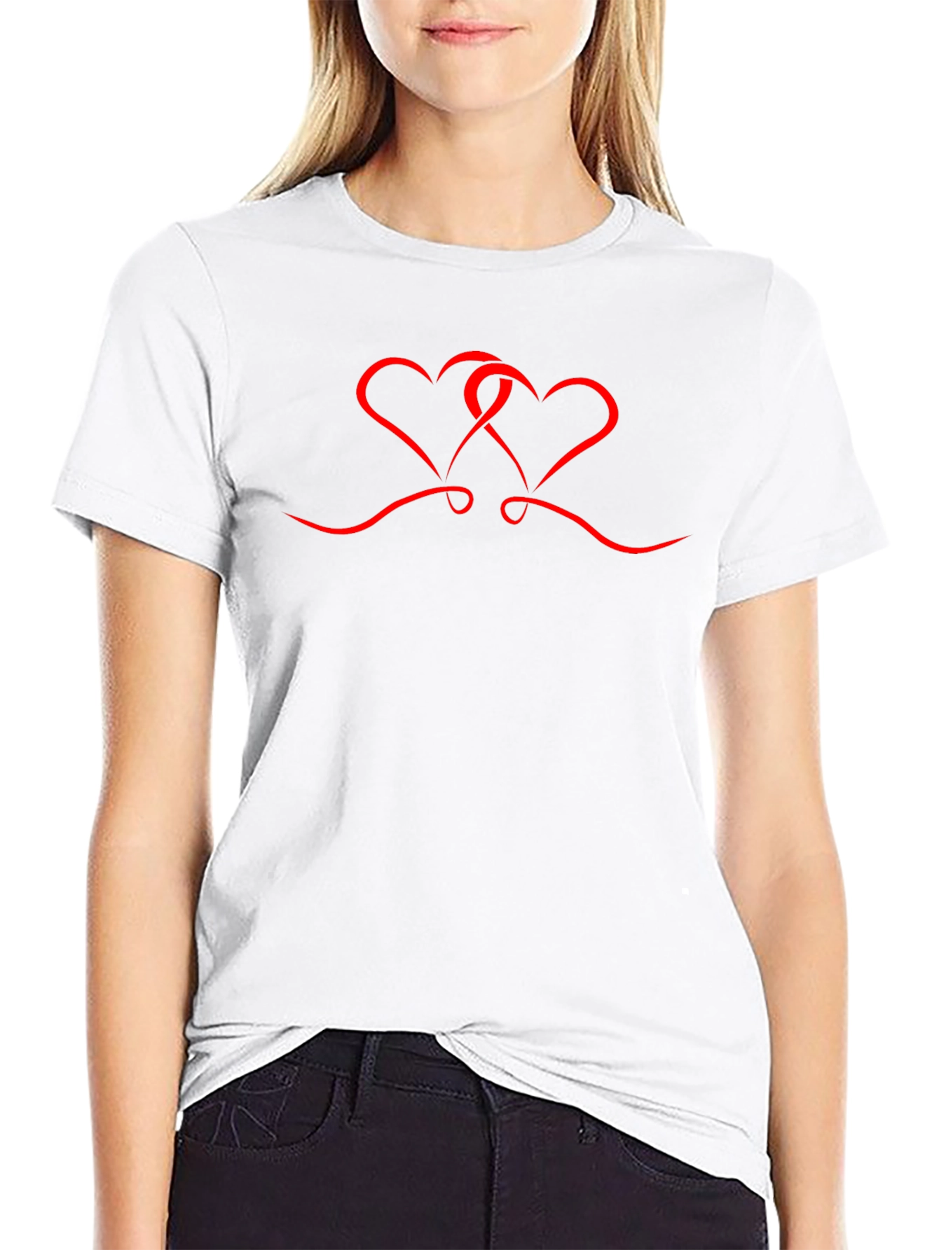 Black T-shirt with Red Heart Design