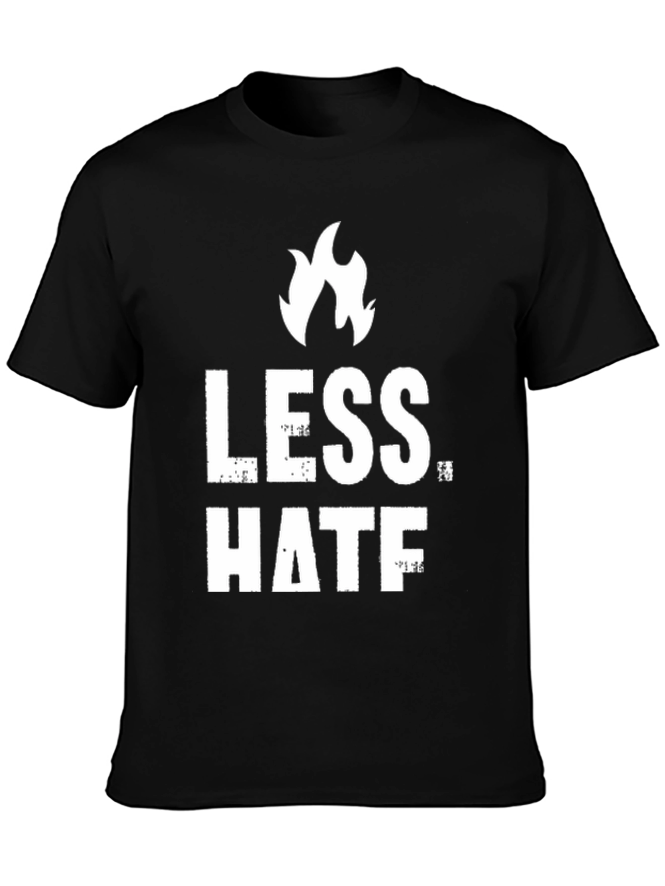 Less Hate Black Graphic T-Shirt