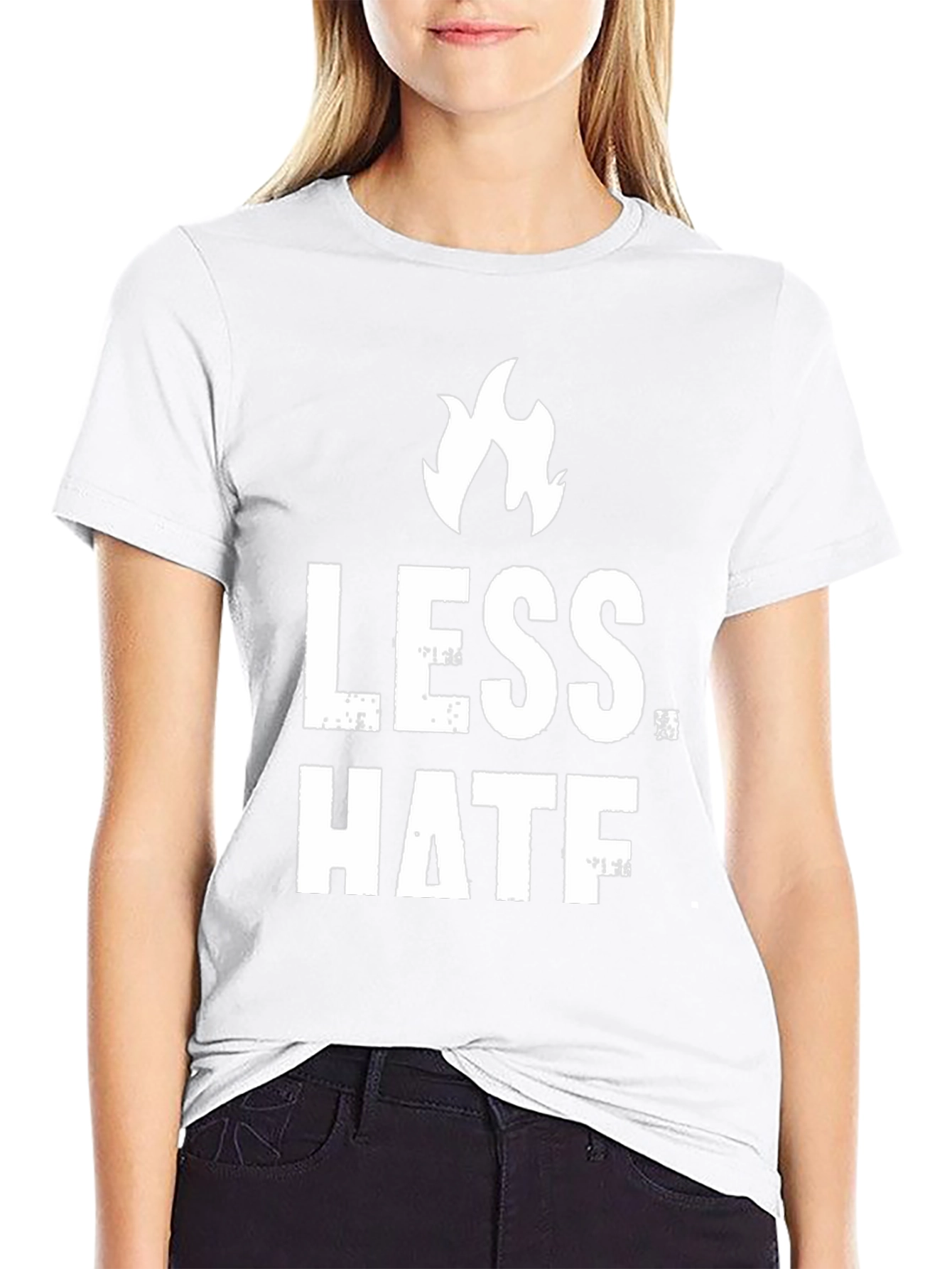 Less Hate Black Graphic T-Shirt