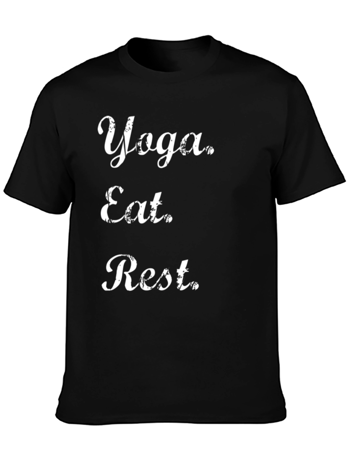 Yoga Eat Rest Graphic T-Shirt - Black Cotton Tee