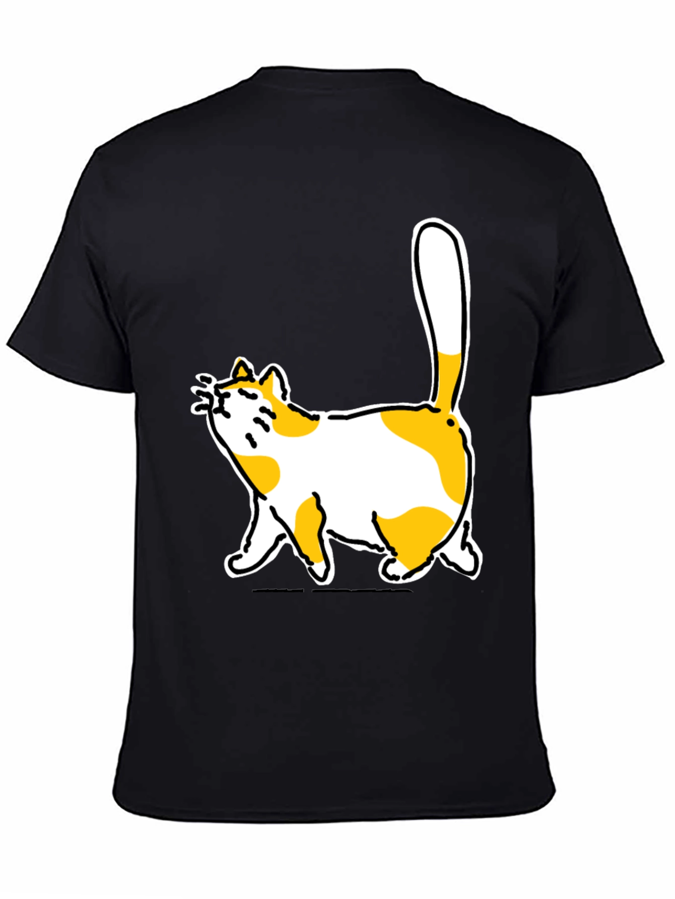 Funny Cat Graphic Black T-Shirt