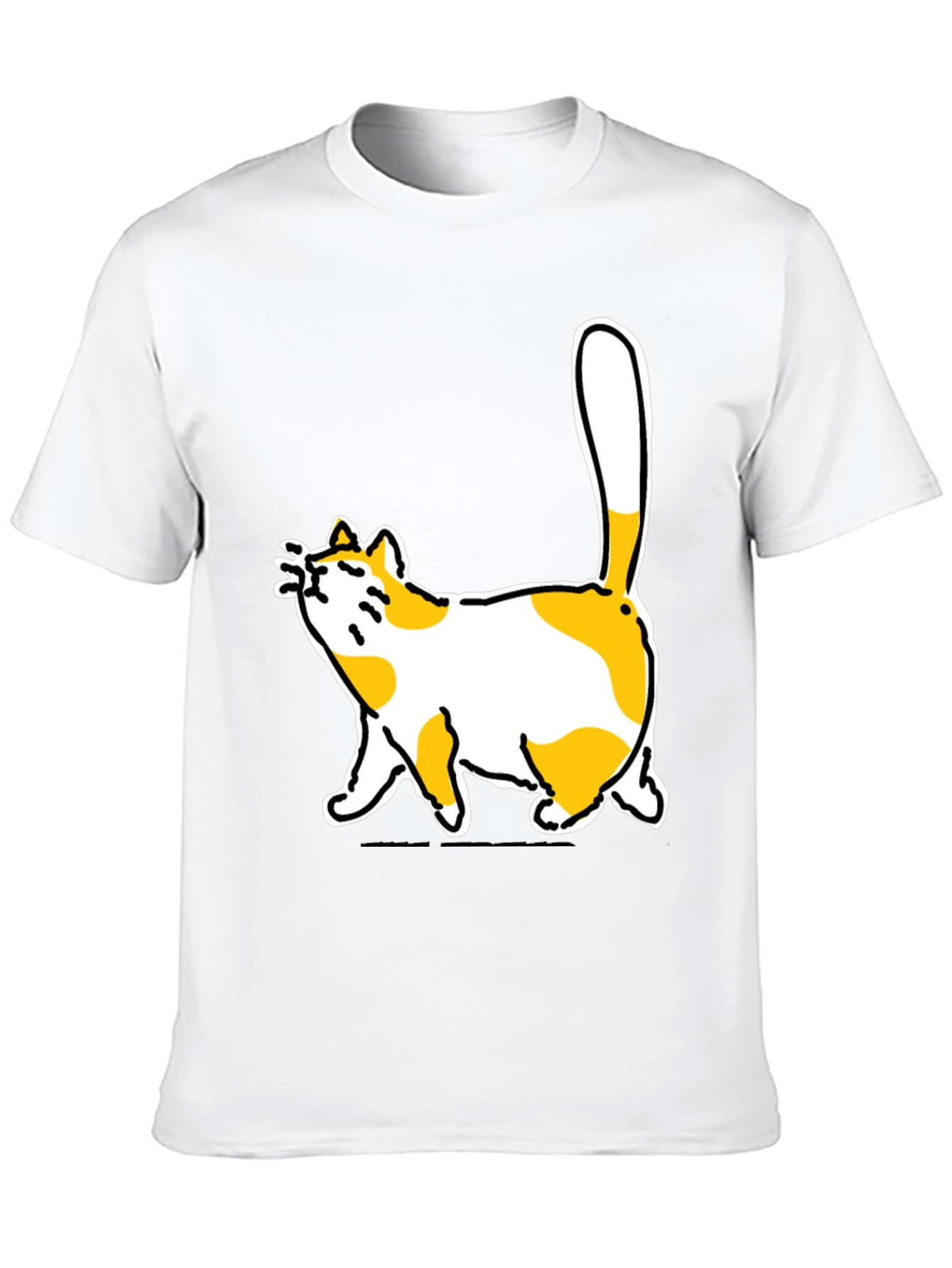 Funny Cat Graphic Black T-Shirt