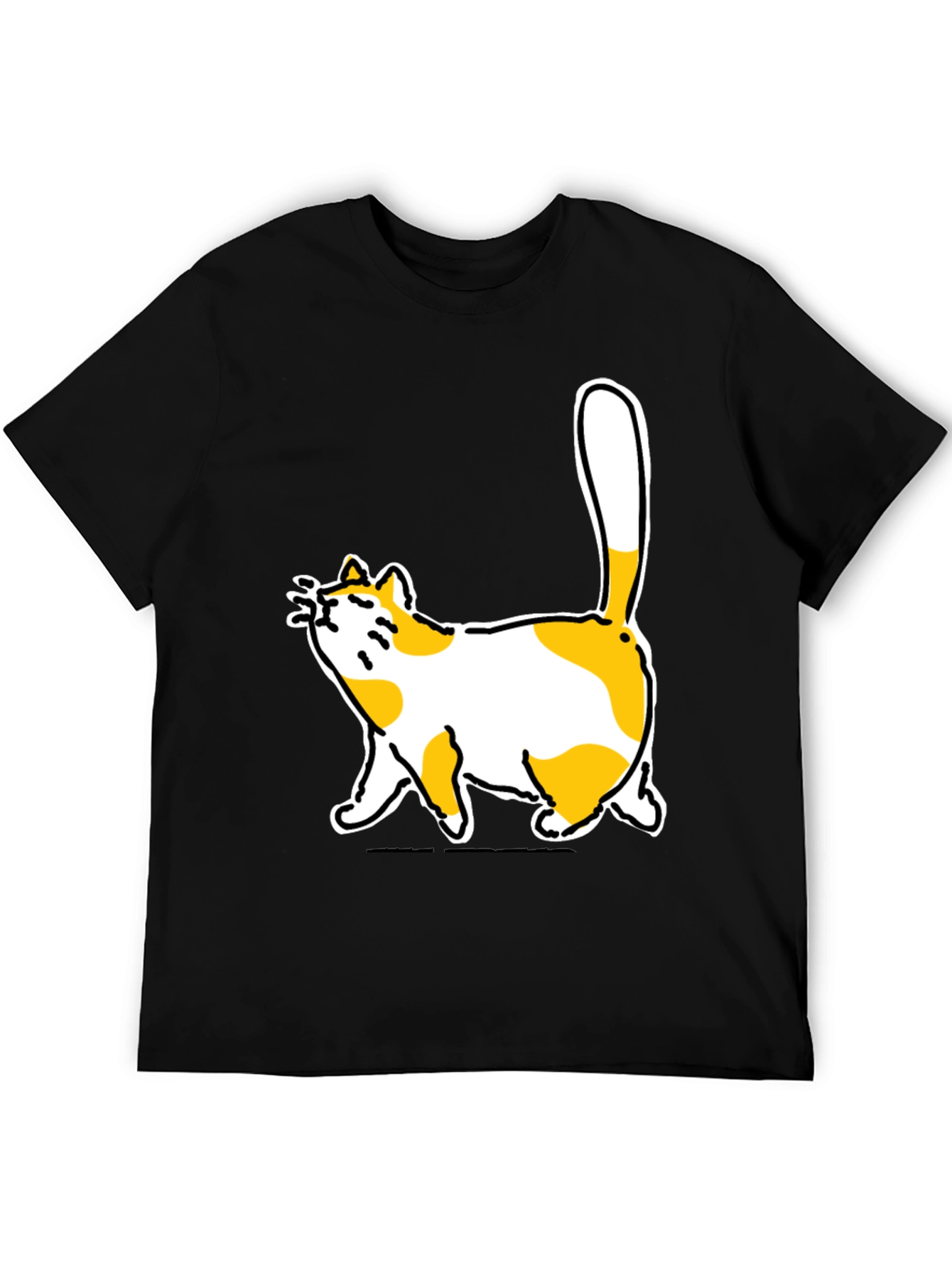 Funny Cat Graphic Black T-Shirt