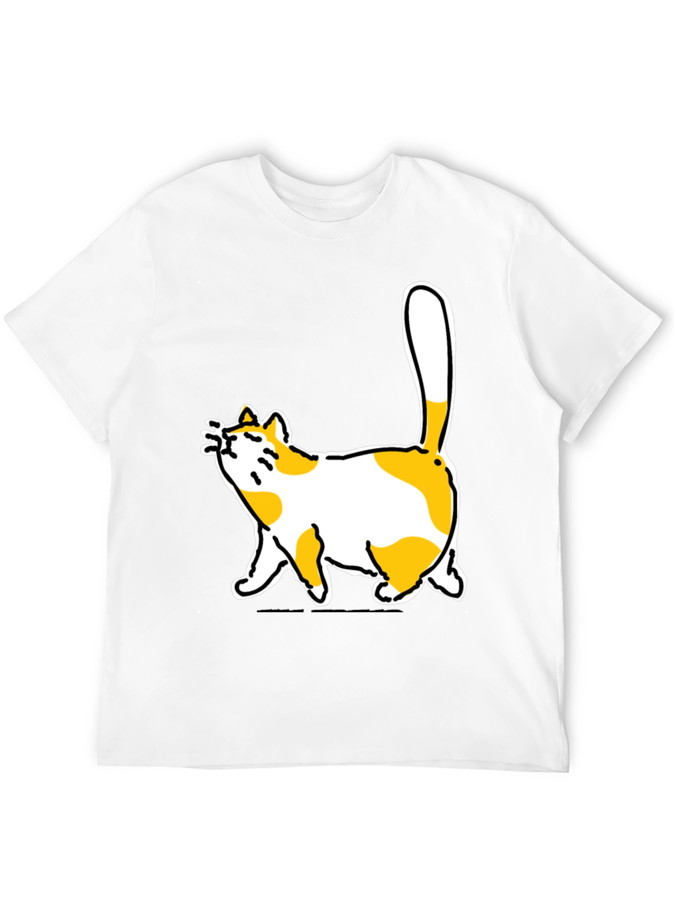 Funny Cat Graphic Black T-Shirt