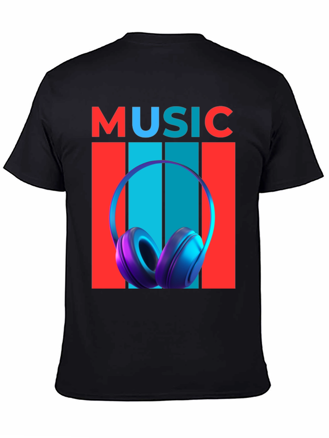Music Headphones Graphic T-Shirt - Modern Design