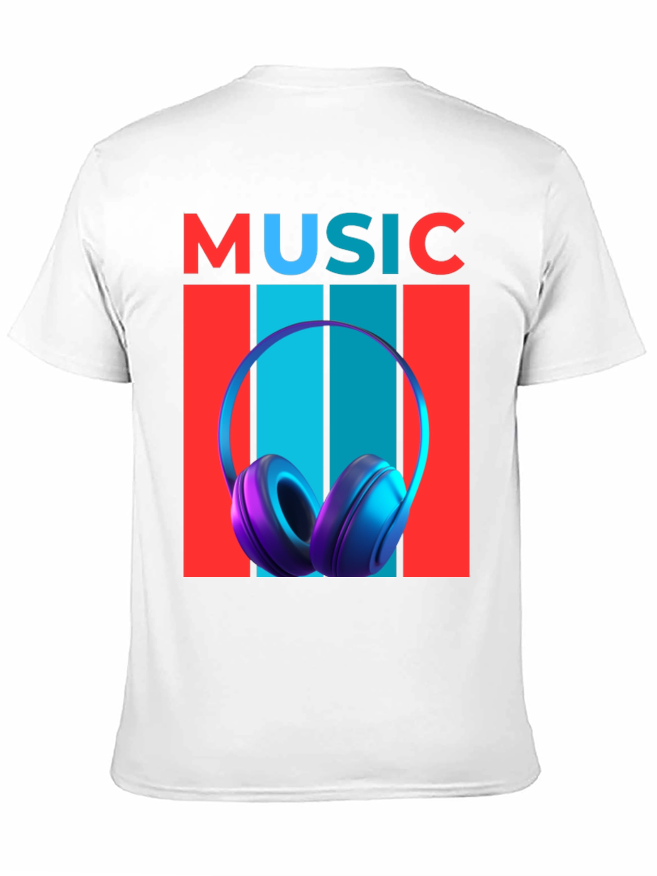 Music Headphones Graphic T-Shirt - Modern Design