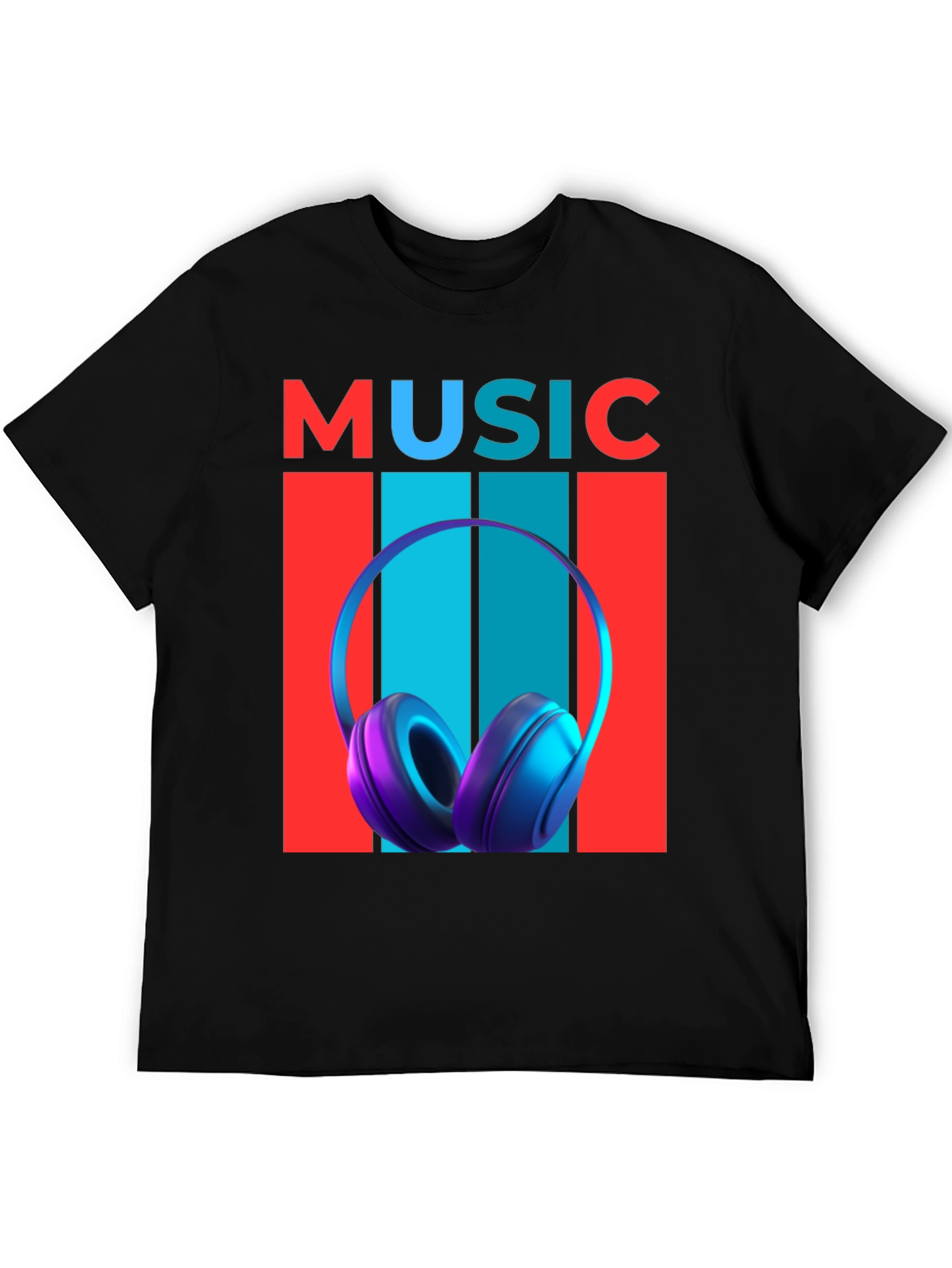 Music Headphones Graphic T-Shirt - Modern Design