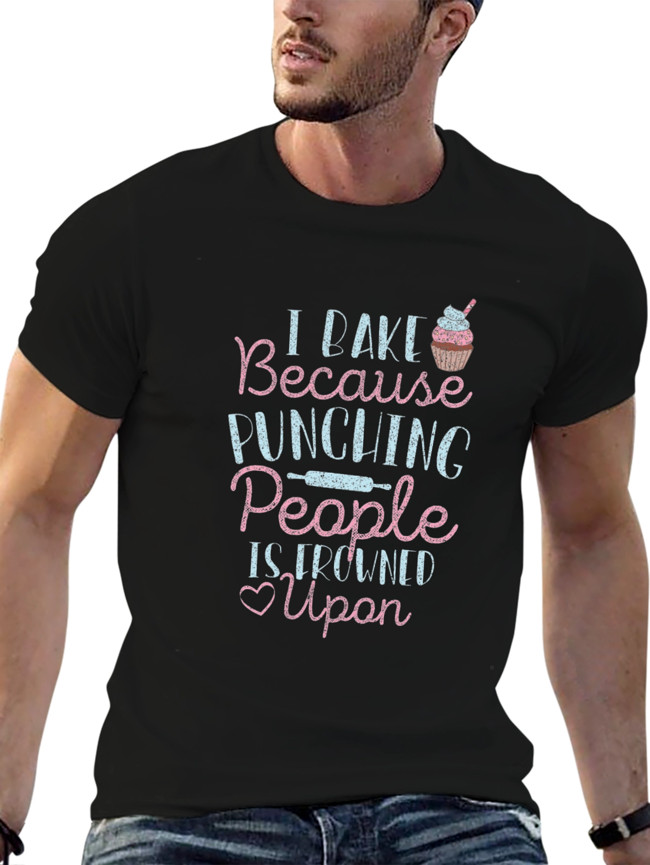 I Bake Because Punching People is Frowned Upon T-Shirt